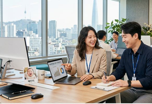 서울시가 출산휴가·육아휴직 사용 기업에 근로자 1인당 월 30만원 지원한다. (AI가 생성한 이미지)